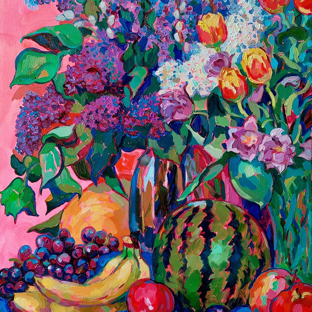 Pink Summer: Lilacs, Tulips, Watermelon