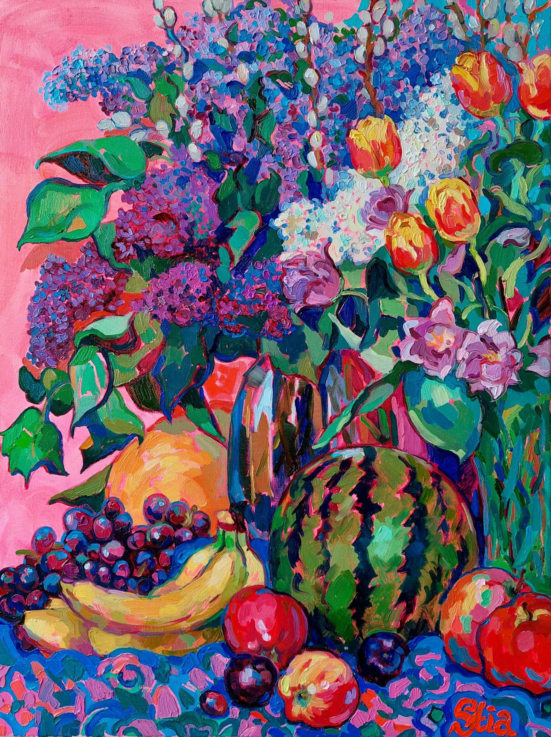 Pink Summer: Lilacs, Tulips, Watermelon